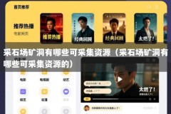 采石场矿洞有哪些可采集资源（采石场矿洞有哪些可采集资源的）